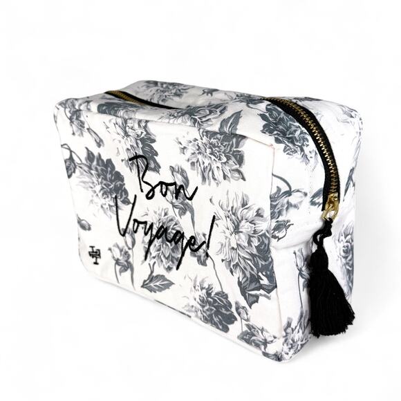 Lollia Bon Voyage! Cosmetic Bag Zipper Makeup Pouch Floral Print - Picture 3 of 5